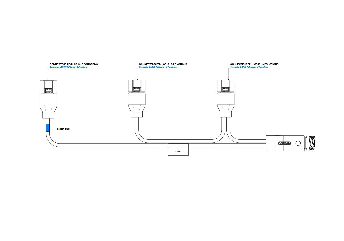 Harness for 3 right LCR19 lights Schmitz